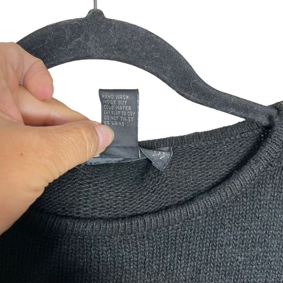 Le Chois Vintage Sweater Pullover Sequin Hearts‎ Petite L Silk Angora Lambs wool - Picture 7 of 11